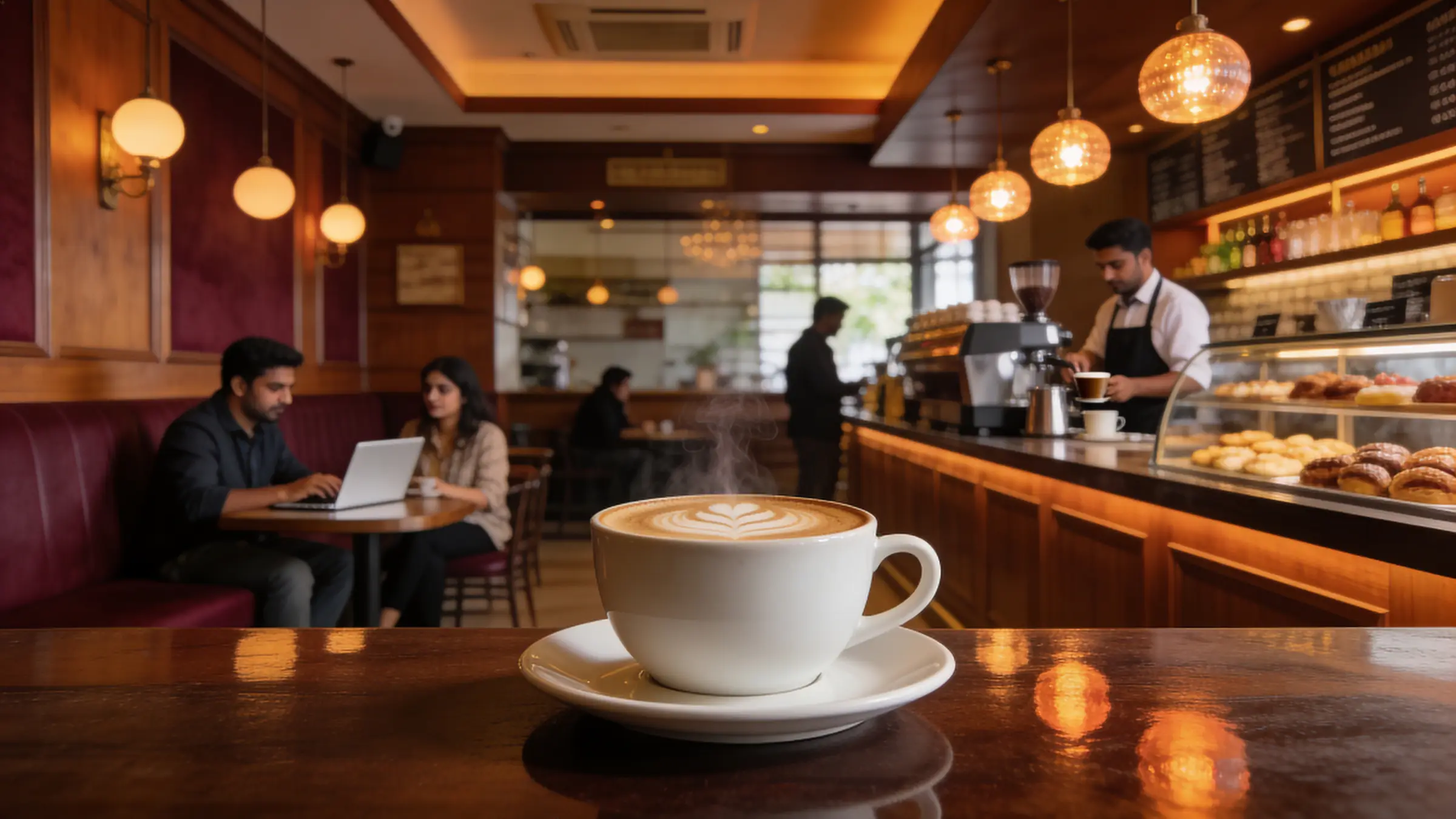 Crafted café experience with artisan coffee service