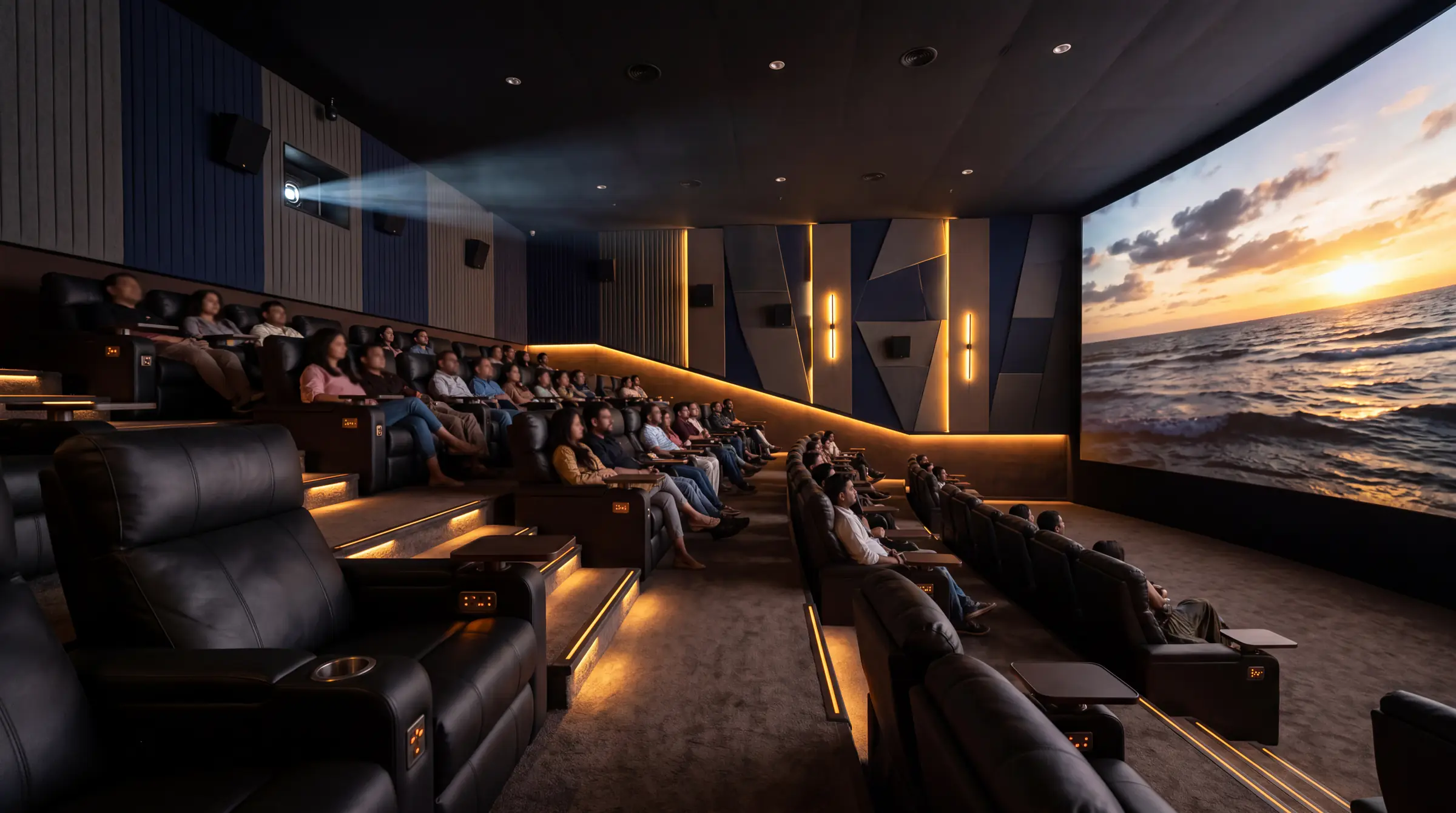 Immersive multiplex cinema auditorium